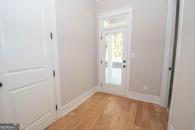 entryway with light wood-type flooring