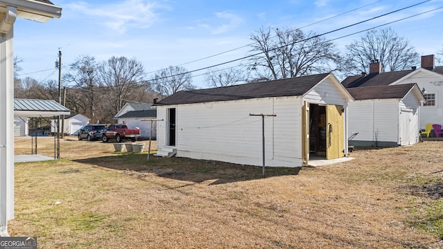 exterior space featuring a lawn