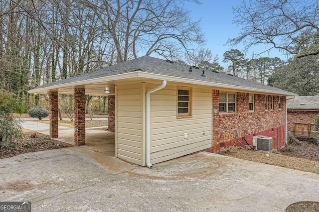 view of property exterior featuring cooling unit