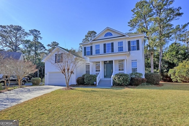 view of front facade featuring a front lawn