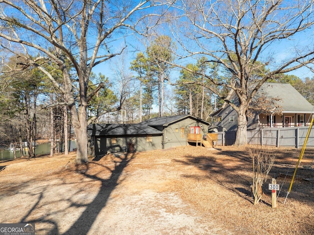 view of yard featuring a deck