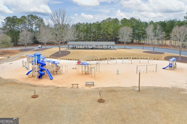 view of community featuring a playground