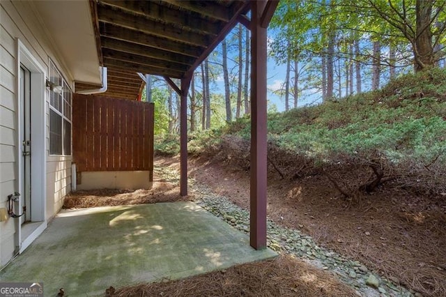 view of yard with a patio area