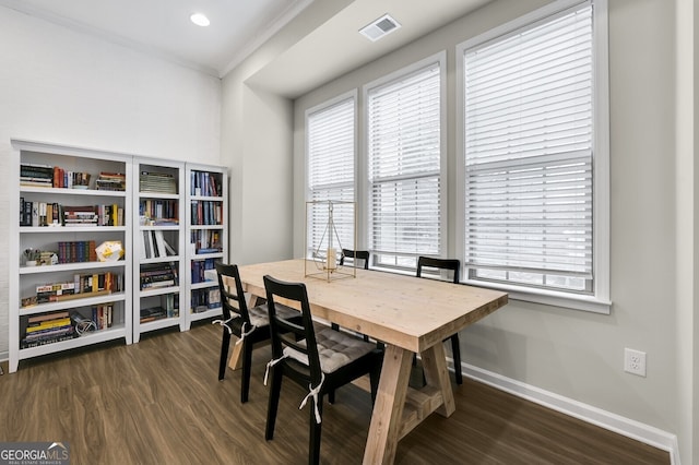 dining room featuring dark wood-type flooring