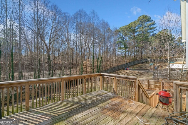 view of wooden deck