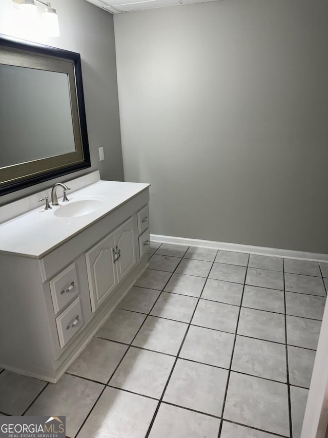 bathroom featuring vanity and tile patterned floors