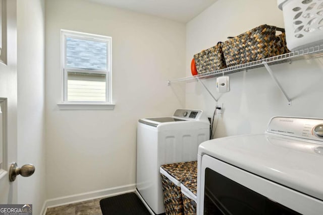 laundry room featuring washer and dryer