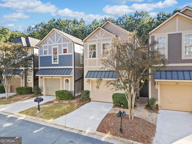 view of property featuring a garage