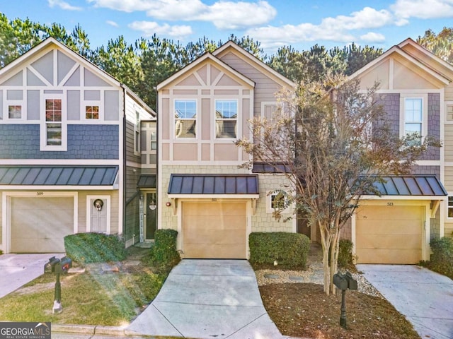 view of front of home with a garage