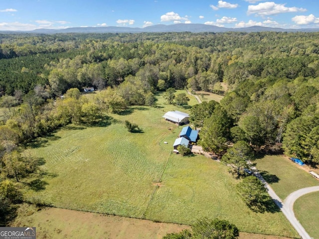 birds eye view of property with a mountain view