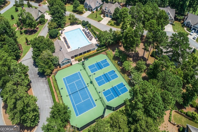 aerial view featuring a residential view