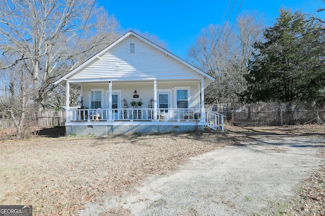 bungalow with covered porch