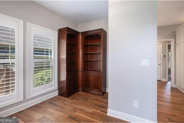 interior space featuring dark wood-type flooring