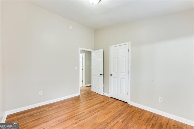 empty room featuring light wood-type flooring