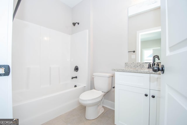 69 Oakhurst Trl, Sharpsburg, GA 30277 - bathroom with vanity, bathtub / shower combination, and tile patterned floors