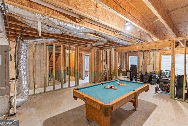 recreation room with pool table