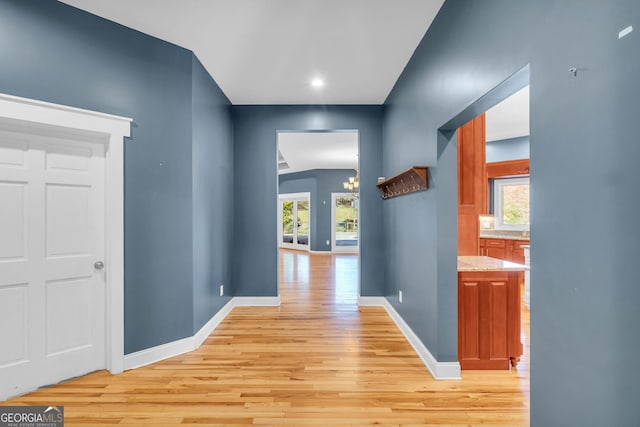 1580 Loving Rd, Morganton, GA 30560 - hall featuring recessed lighting, baseboards, and light wood-type flooring