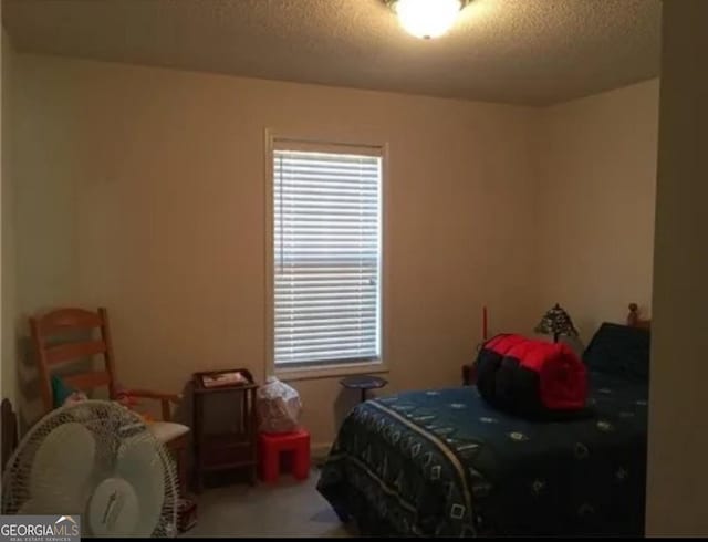 bedroom with a textured ceiling