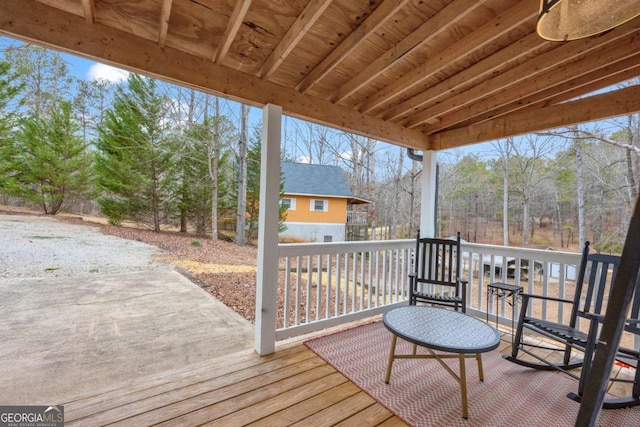 view of wooden deck