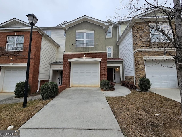 view of property featuring a garage