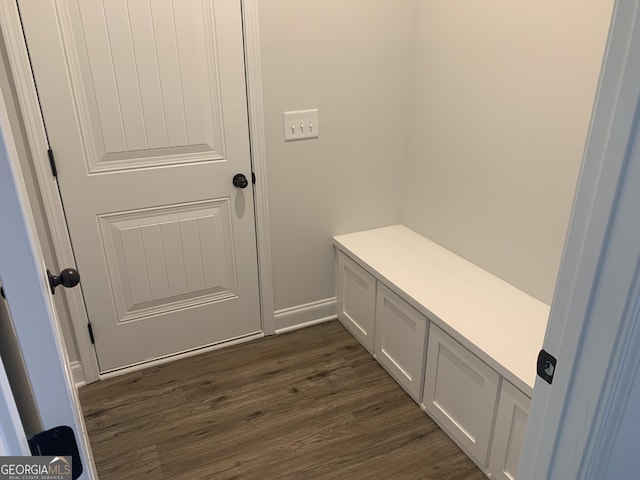 mudroom featuring dark hardwood / wood-style flooring