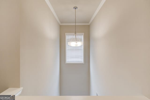 interior space featuring crown molding