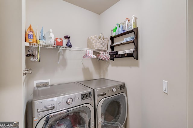 laundry area featuring washer and dryer