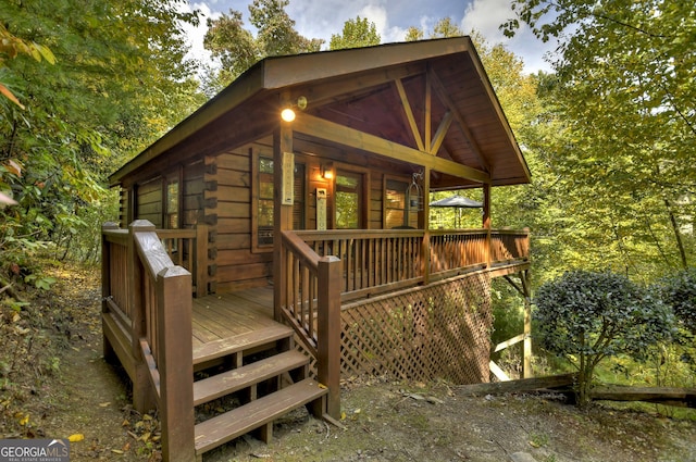 view of wooden deck