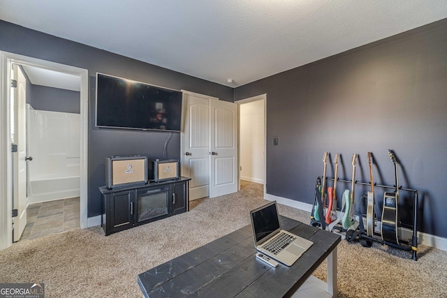 office area featuring carpet