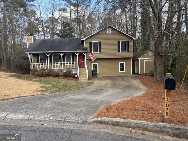 wooden deck with covered porch