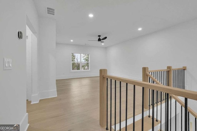 hallway featuring light wood-type flooring