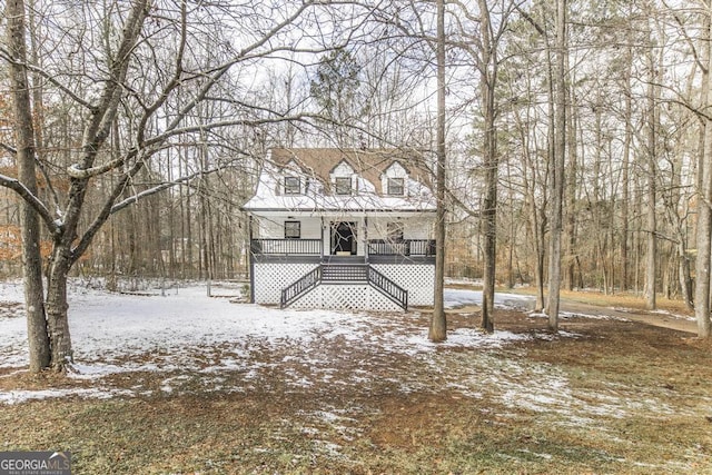 view of front of home featuring a porch