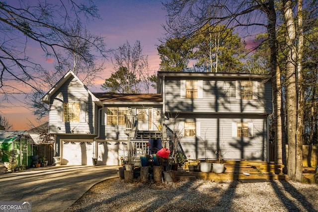 view of front of home featuring a garage