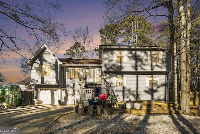 view of front facade with a garage