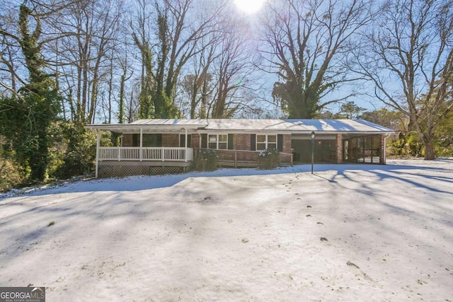 view of front of property featuring covered porch