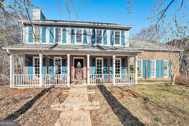 view of front of home with a porch