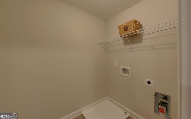 washroom featuring hookup for an electric dryer and washer hookup