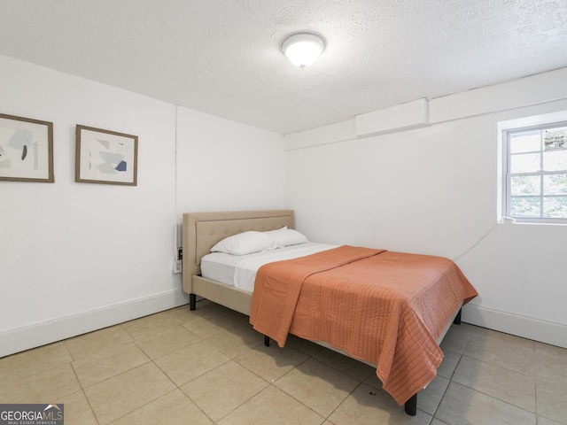 bedroom with a textured ceiling