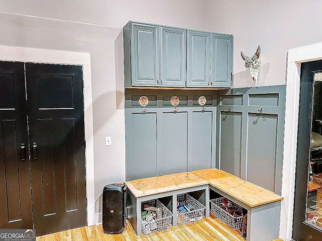 mudroom featuring hardwood / wood-style floors