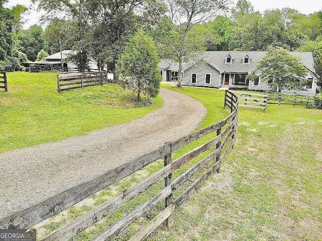 view of street featuring a rural view