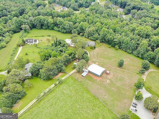 bird's eye view with a rural view