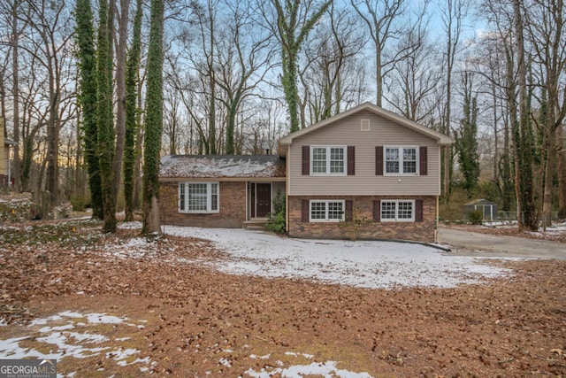 view of split level home