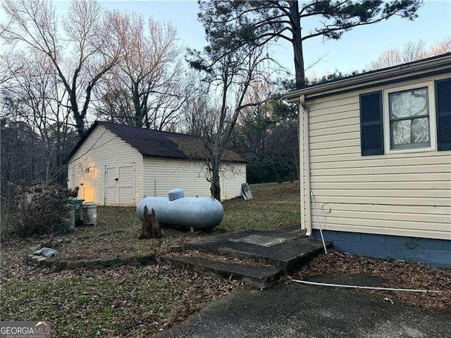 exterior space with a storage unit