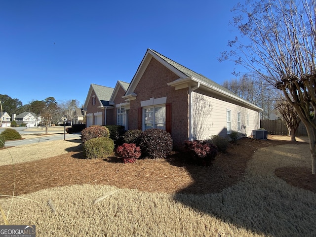 view of home's exterior featuring cooling unit