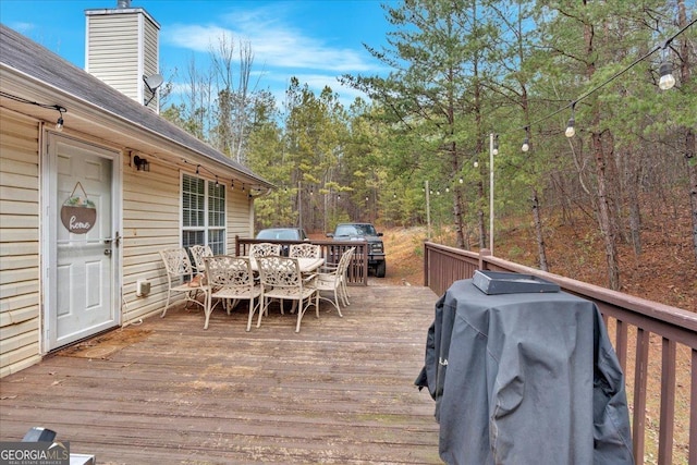 deck featuring area for grilling