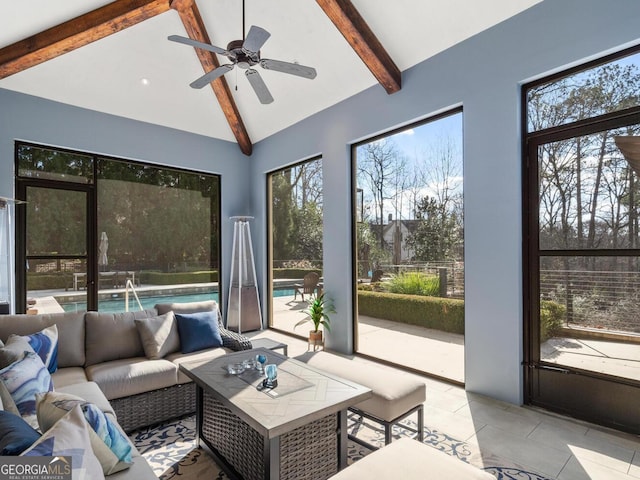 1500 W Wesley Rd NW, Atlanta, GA 30327 - sunroom / solarium featuring beam ceiling and a wealth of natural light