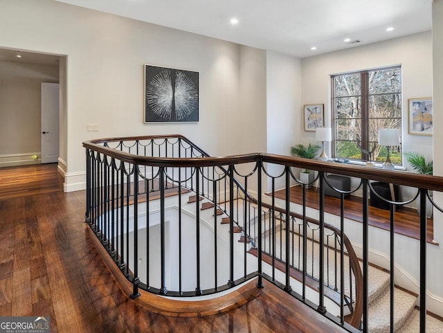 1500 W Wesley Rd NW, Atlanta, GA 30327 - corridor with baseboards, recessed lighting, and wood-type flooring