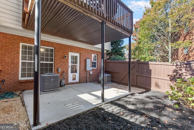 view of patio / terrace featuring central AC