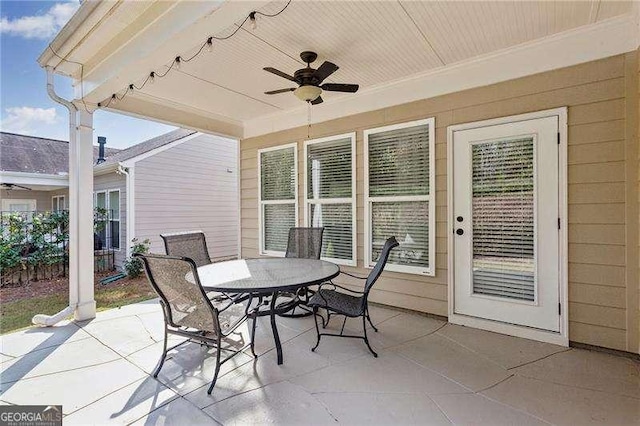 view of patio / terrace with ceiling fan