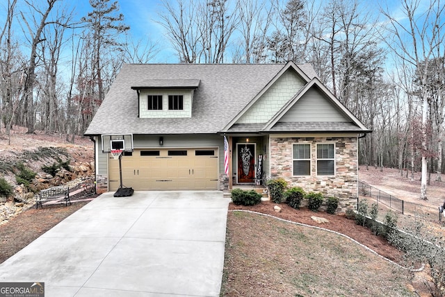 craftsman-style house featuring a garage